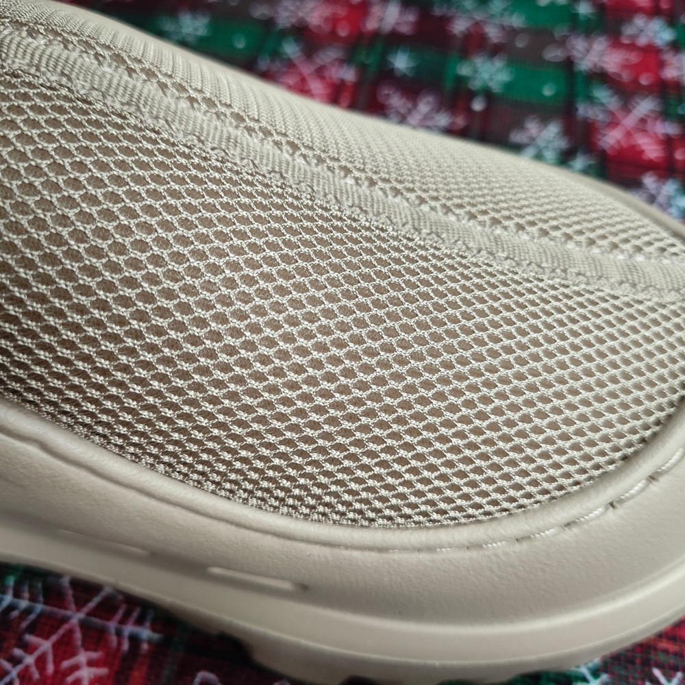 UGG Girls Tan Mesh Slip-On Loafers with Hook Strap - Picture 4 of 6